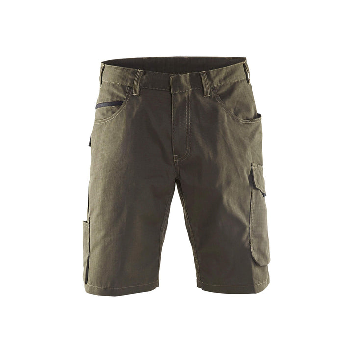 Blaklader 14991330 Service Work Shorts Dark Olive Green/Black Main #colour_dark-olive-green-black