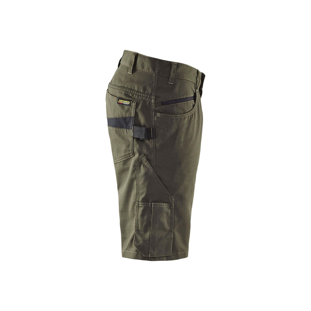 Blaklader 14991330 Service Work Shorts Dark Olive Green/Black Right #colour_dark-olive-green-black