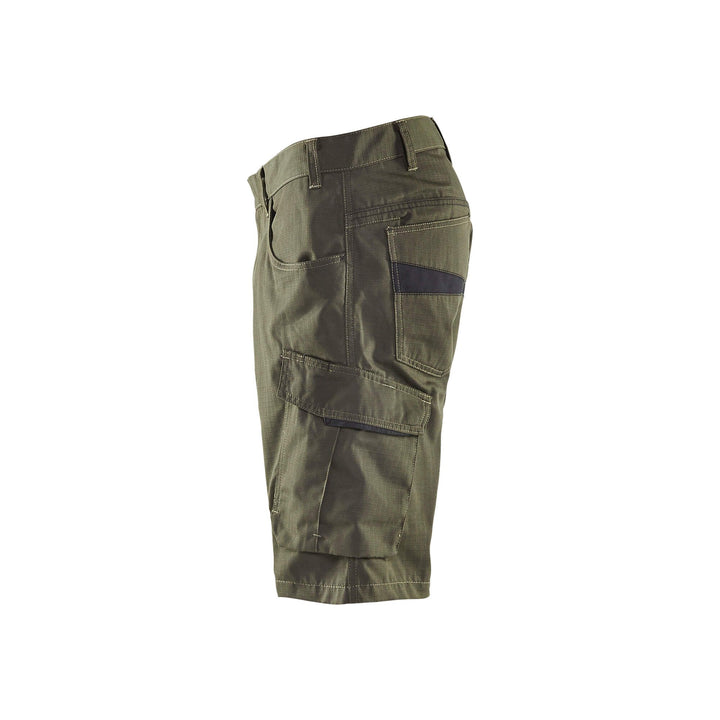 Blaklader 14991330 Service Work Shorts Dark Olive Green/Black Left #colour_dark-olive-green-black