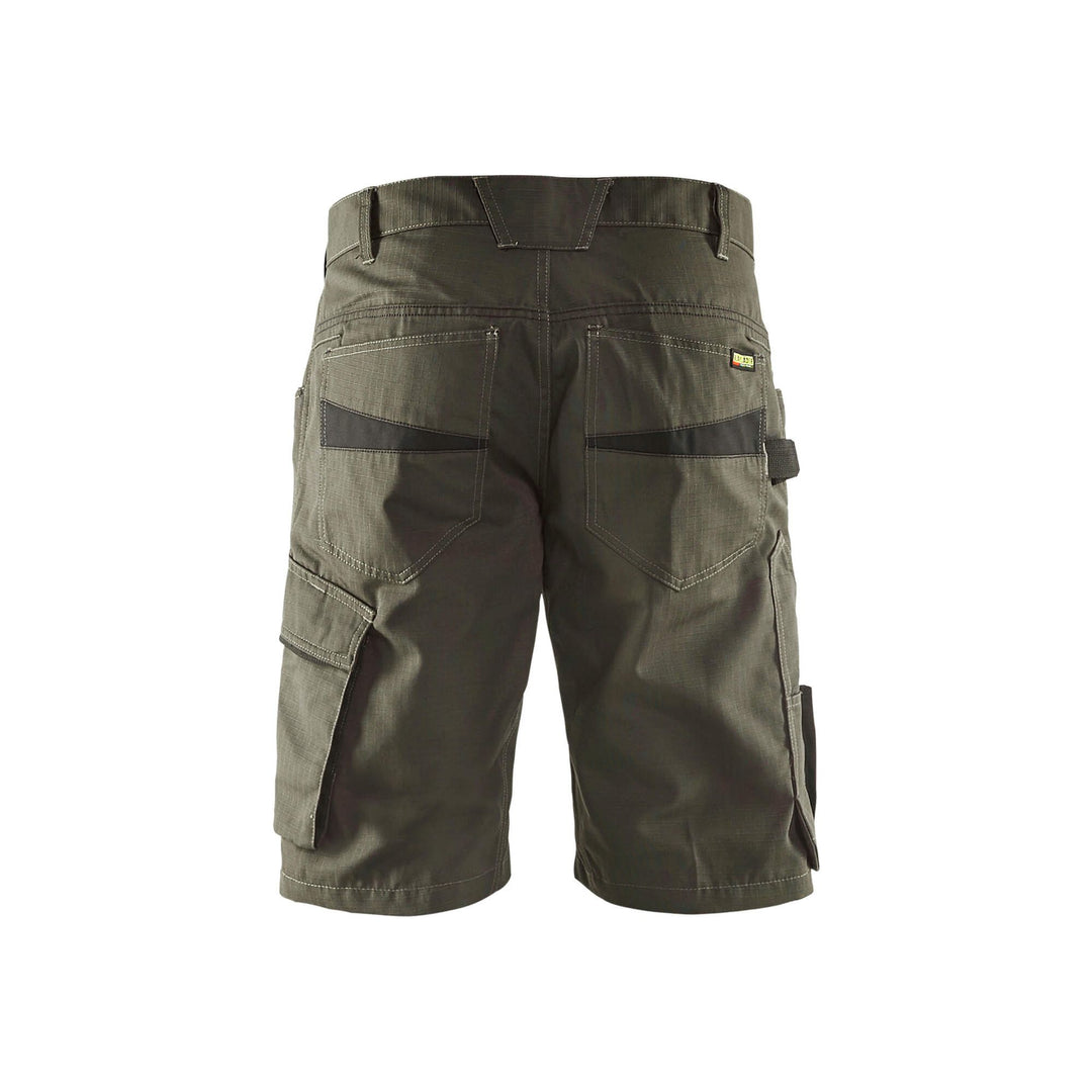 Blaklader 14991330 Service Work Shorts Dark Olive Green/Black Rear #colour_dark-olive-green-black