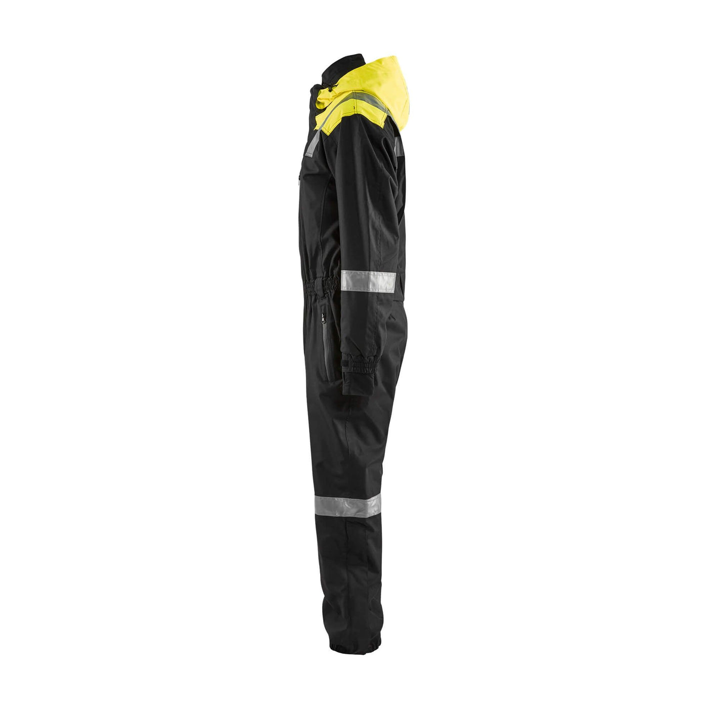 Blaklader 67861977 Shell Coverall Unlined Black/Hi-Vis Yellow Left #colour_black-yellow