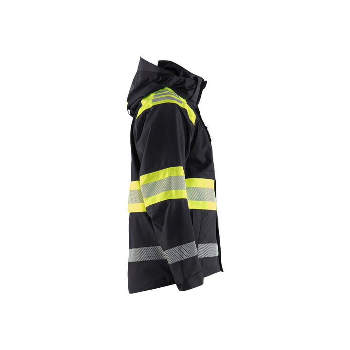 Blaklader 44201977 Shell Jacket Hi-Vis Black/Hi-Vis Yellow Right #colour_black-hi-vis-yellow