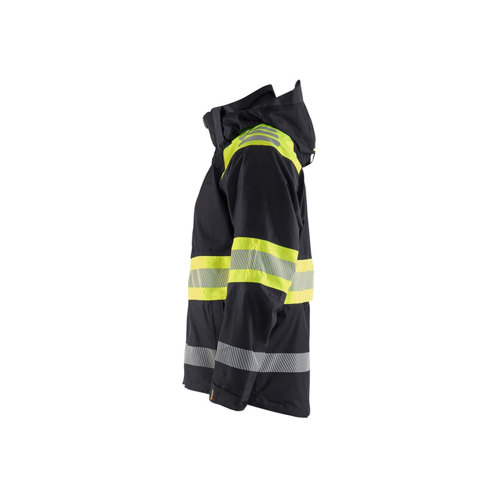 Blaklader 44201977 Shell Jacket Hi-Vis Black/Hi-Vis Yellow Left #colour_black-hi-vis-yellow