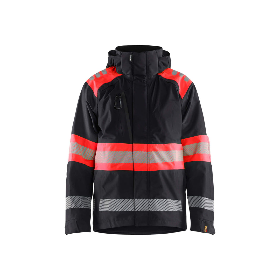 Blaklader 44201977 Shell Jacket Hi-Vis Black/Red Main #colour_black-red