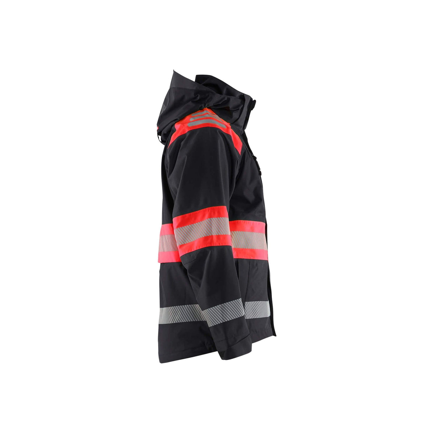 Blaklader 44201977 Shell Jacket Hi-Vis Black/Red Right #colour_black-red
