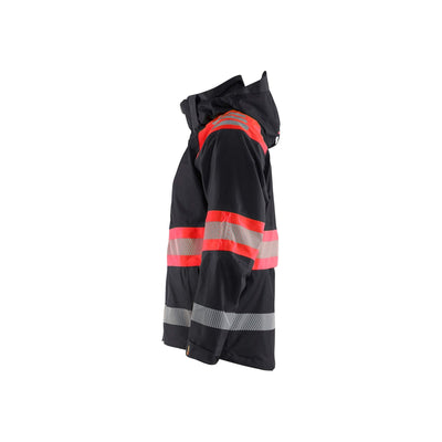 Blaklader 44201977 Shell Jacket Hi-Vis Black/Red Left #colour_black-red