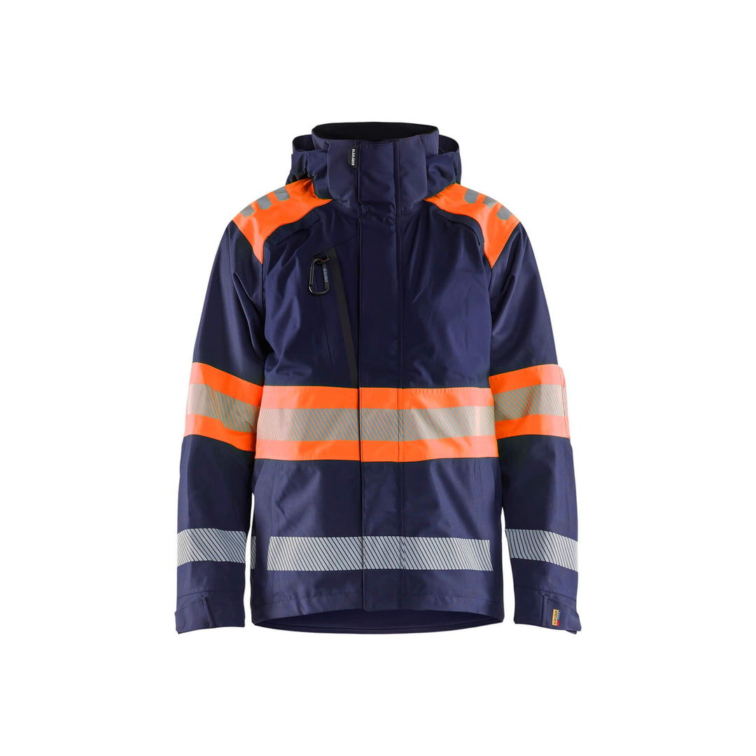 Blaklader 44201977 Shell Jacket Hi-Vis Navy Blue/Orange Main #colour_navy-blue-orange