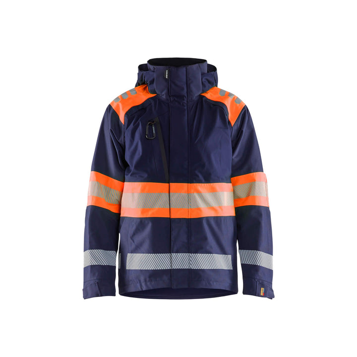 Blaklader 44201977 Shell Jacket Hi-Vis Navy Blue/Orange Main #colour_navy-blue-orange