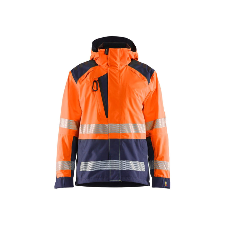 Blaklader 44351987 Shell Jacket Hi-Vis Orange/Navy Blue Main #colour_orange-navy-blue