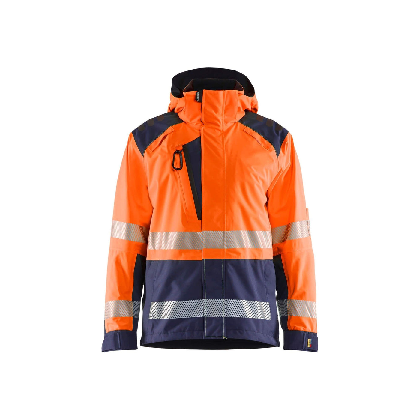 Blaklader 44351987 Shell Jacket Hi-Vis Orange/Navy Blue Main #colour_orange-navy-blue