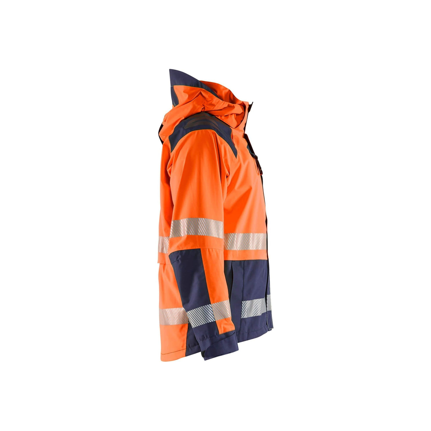 Blaklader 44351987 Shell Jacket Hi-Vis Orange/Navy Blue Right #colour_orange-navy-blue