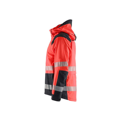 Blaklader 44351987 Shell Jacket Hi-Vis Red/Black Left #colour_red-black