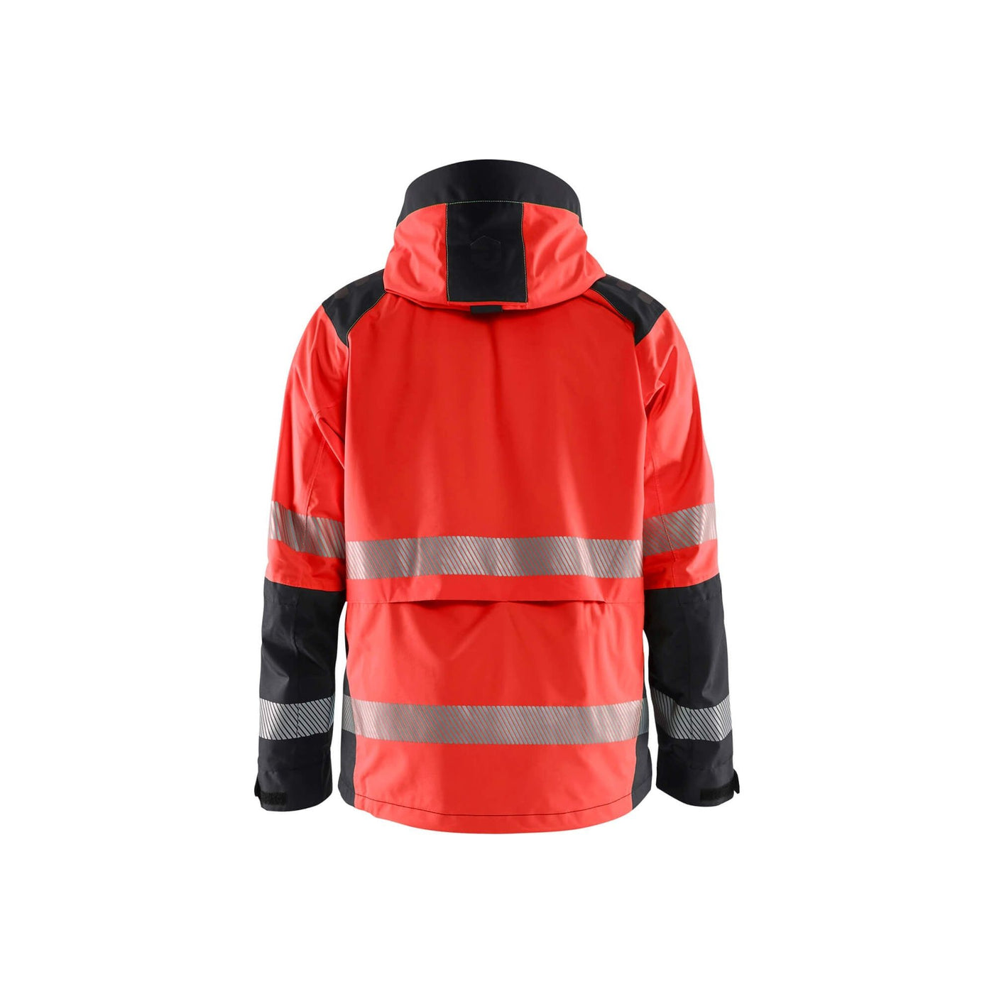 Blaklader 44351987 Shell Jacket Hi-Vis Red/Black Rear #colour_red-black