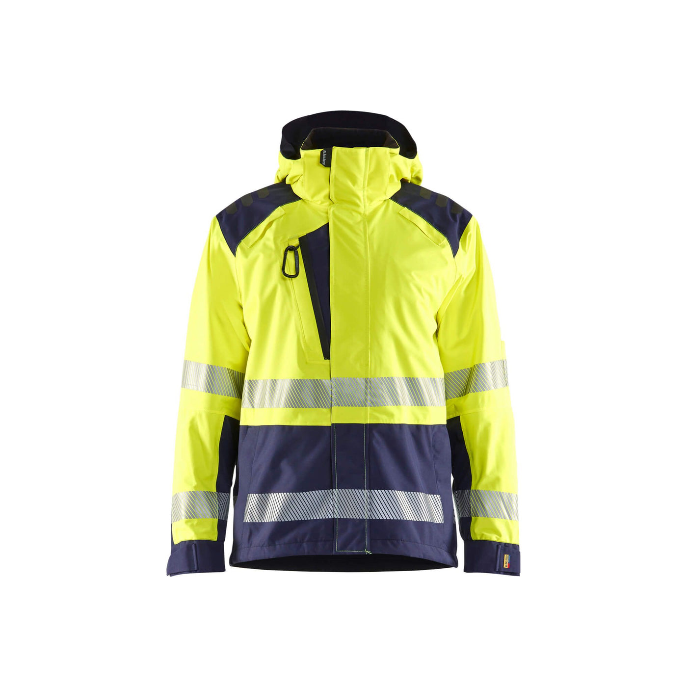 Blaklader 44351987 Shell Jacket Hi-Vis Yellow/Navy Blue Main #colour_yellow-navy-blue