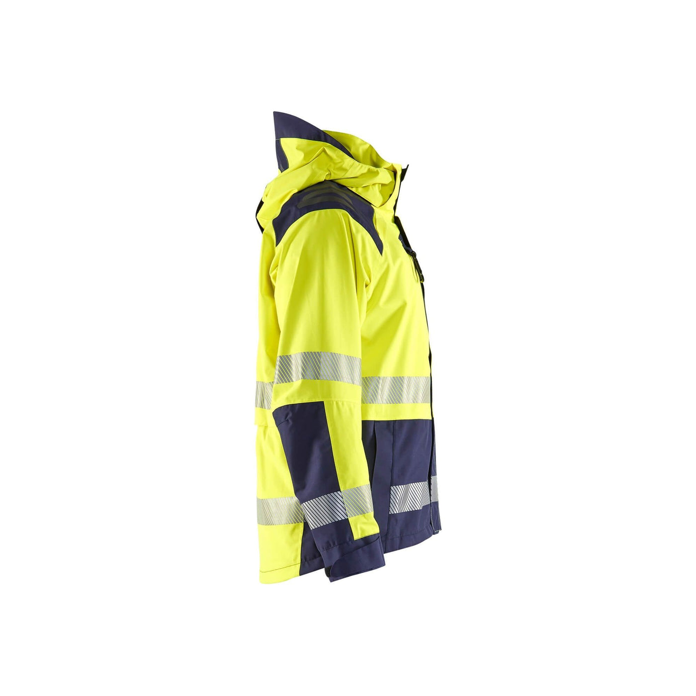 Blaklader 44351987 Shell Jacket Hi-Vis Yellow/Navy Blue Right #colour_yellow-navy-blue