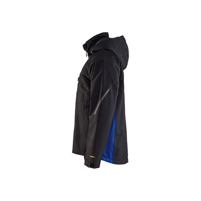 Blaklader 47901977 Shell Jacket Waterproof Windproof Black/Cornflower Blue Left #colour_black-cornflower-blue