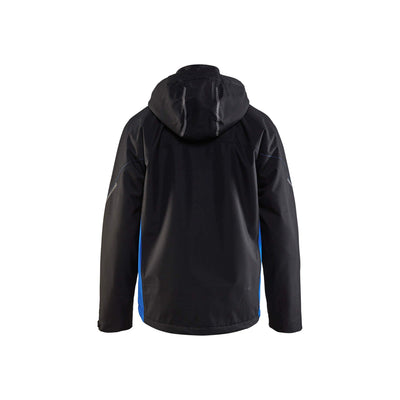 Blaklader 47901977 Shell Jacket Waterproof Windproof Black/Cornflower Blue Rear #colour_black-cornflower-blue