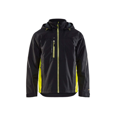 Blaklader 47901977 Shell Jacket Waterproof Windproof Black/Hi-Vis Yellow Main #colour_black-yellow