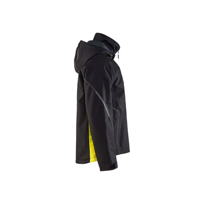 Blaklader 47901977 Shell Jacket Waterproof Windproof Black/Hi-Vis Yellow Right #colour_black-yellow