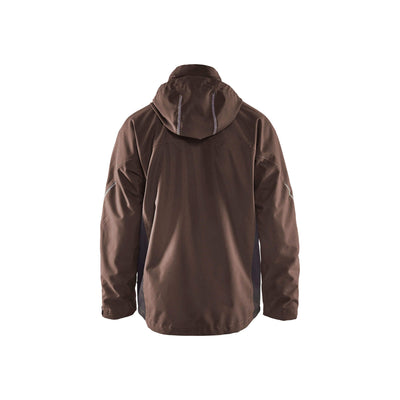 Blaklader 47901977 Shell Jacket Waterproof Windproof Brown/Black Rear #colour_brown-black