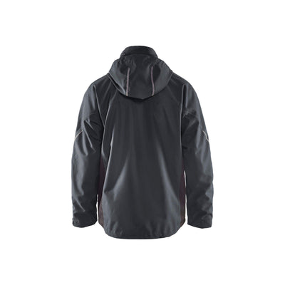Blaklader 47901977 Shell Jacket Waterproof Windproof Dark Grey/Black Rear #colour_dark-grey-black
