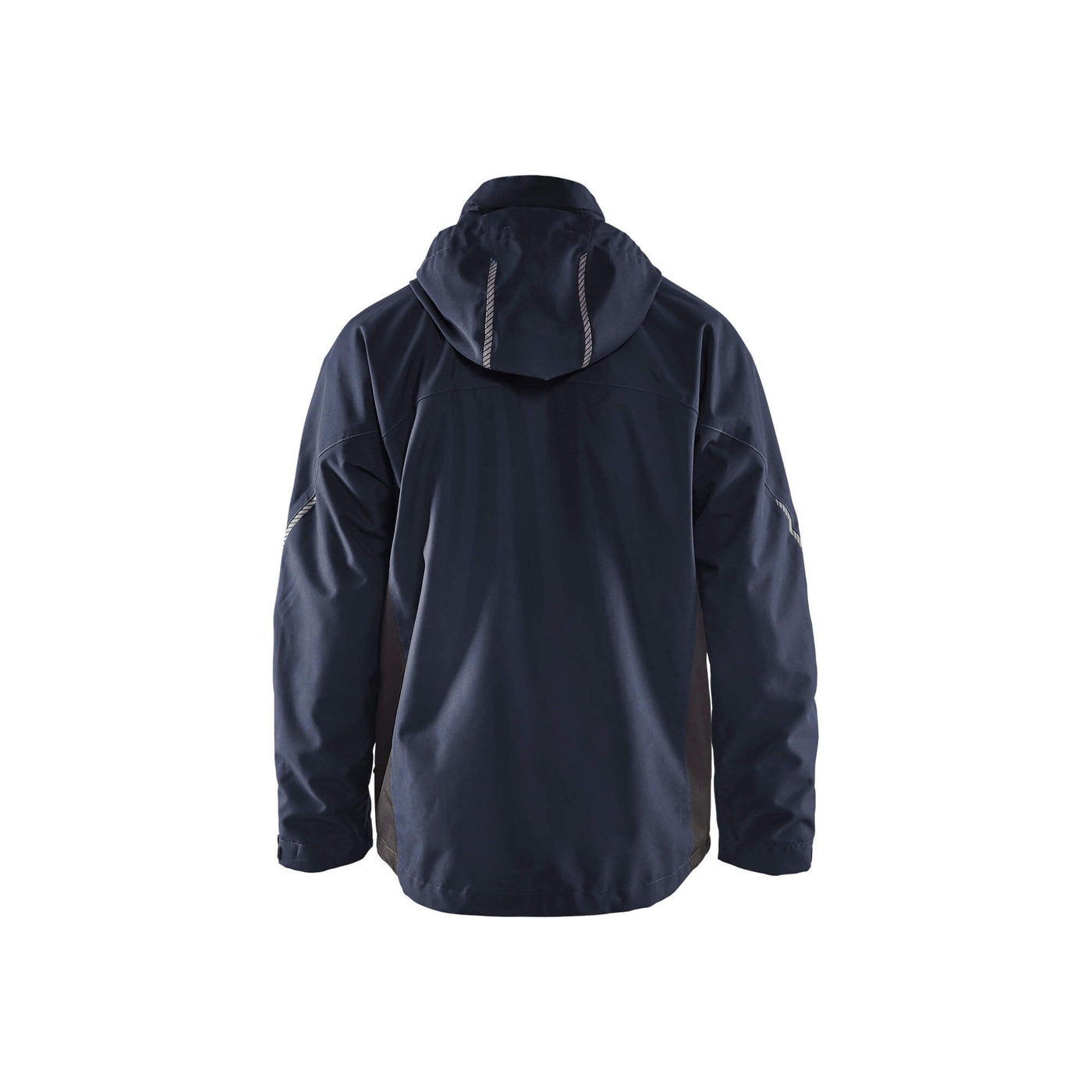 Blaklader 47901977 Shell Jacket Waterproof Windproof Dark Navy Blue/Black Rear #colour_dark-navy-black
