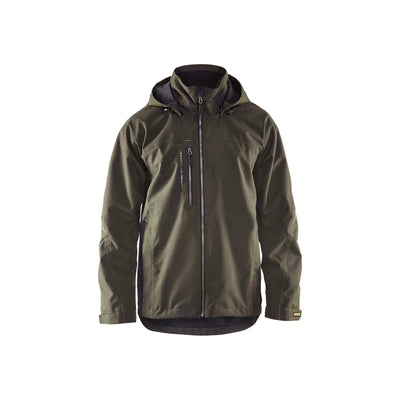 Blaklader 47901977 Shell Jacket Waterproof Windproof Dark Olive Green/Black Main #colour_dark-olive-green-black