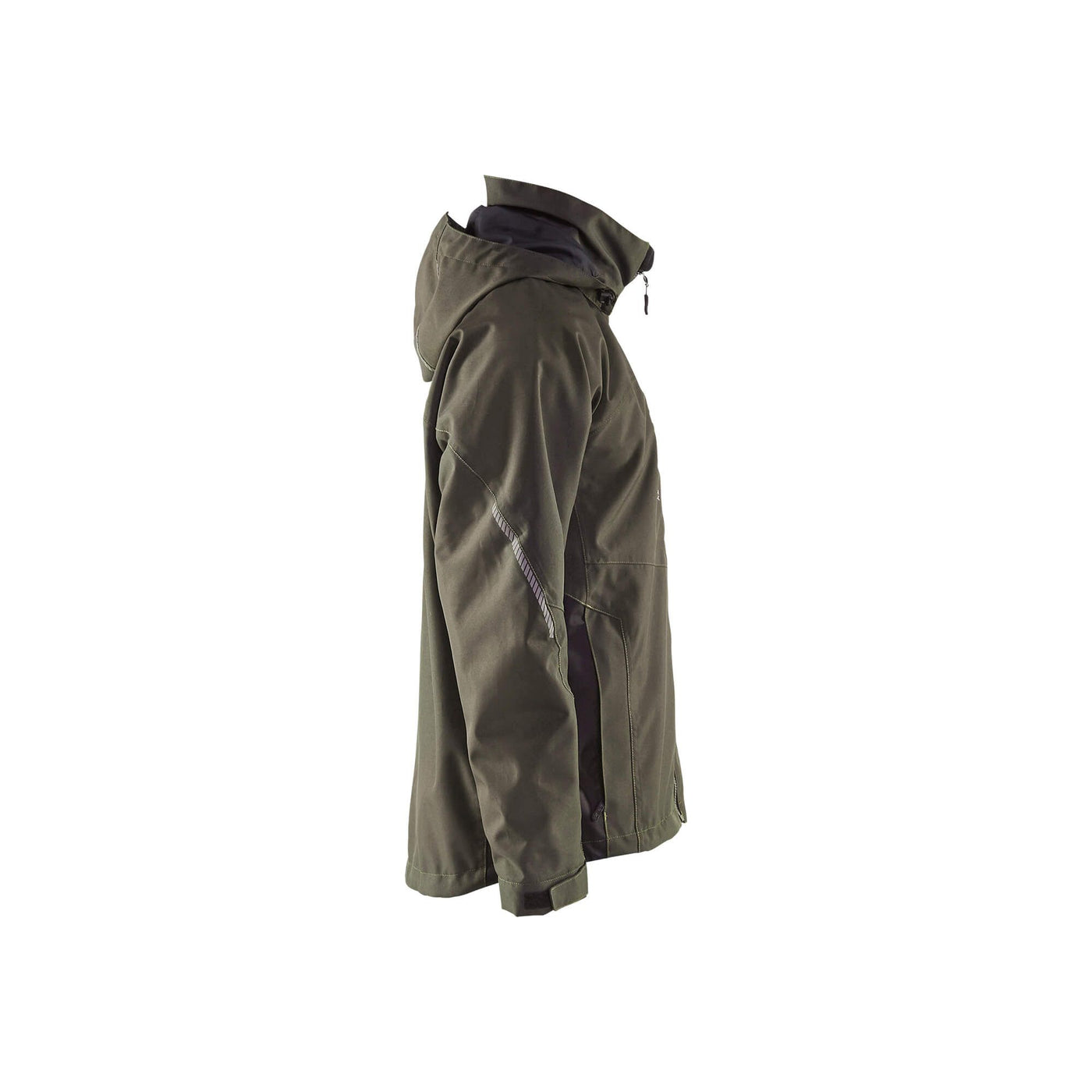 Blaklader 47901977 Shell Jacket Waterproof Windproof Dark Olive Green/Black Right #colour_dark-olive-green-black