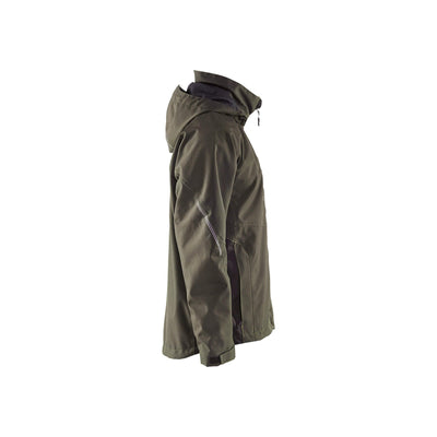 Blaklader 47901977 Shell Jacket Waterproof Windproof Dark Olive Green/Black Right #colour_dark-olive-green-black