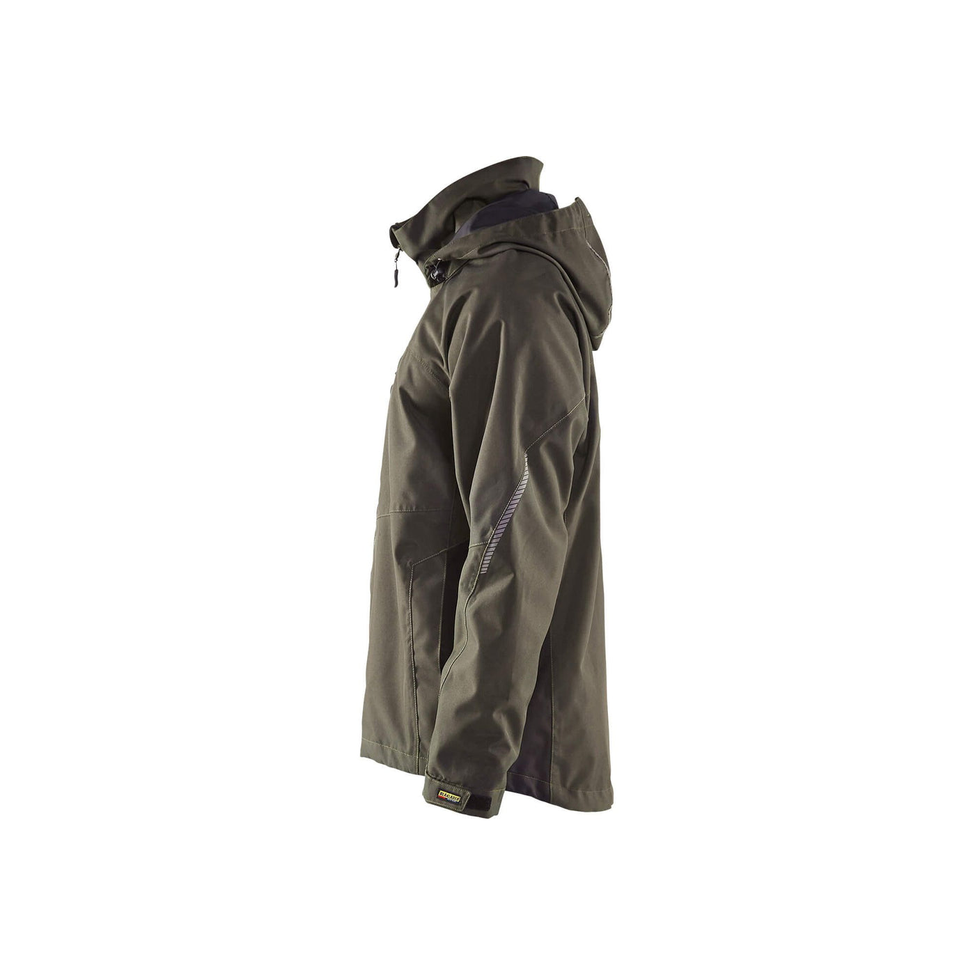 Blaklader 47901977 Shell Jacket Waterproof Windproof Dark Olive Green/Black Left #colour_dark-olive-green-black