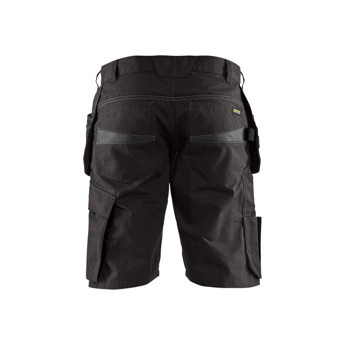 Blaklader 14941330 Shorts Nail Pockets Black/Dark Grey Rear #colour_black-dark-grey