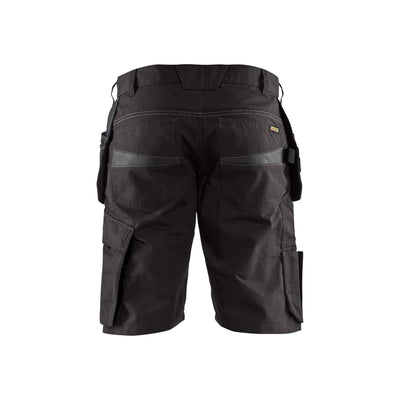Blaklader 14941330 Shorts Nail Pockets Black/Dark Grey Rear #colour_black-dark-grey