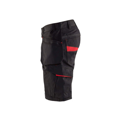Blaklader 14941330 Shorts Nail Pockets Black/Red Left #colour_black-red