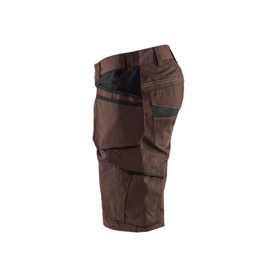 Blaklader 14941330 Shorts Nail Pockets Brown/Black Left #colour_brown-black