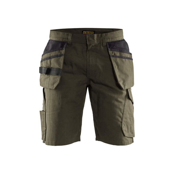 Blaklader 14941330 Shorts Nail Pockets Dark Olive Green/Black Main #colour_dark-olive-green-black