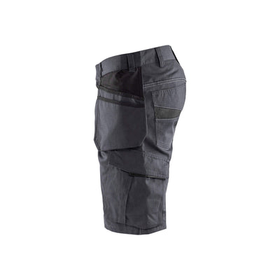 Blaklader 14941330 Shorts Nail Pockets Mid Grey/Black Left #colour_mid-grey-black