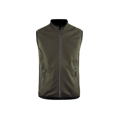 Blaklader 38502516 Softshell Gilet Vest Dark Olive Green/Black Main #colour_dark-olive-green-black