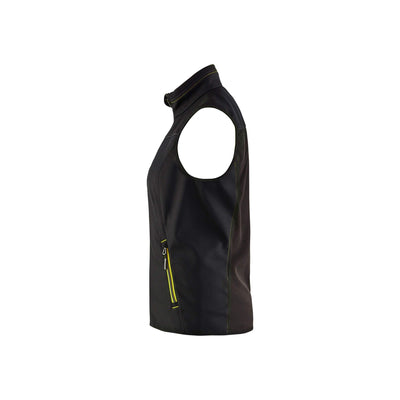 Blaklader 38512516 Softshell Gilet Vest Black/Hi-Vis Yellow Left #colour_black-yellow