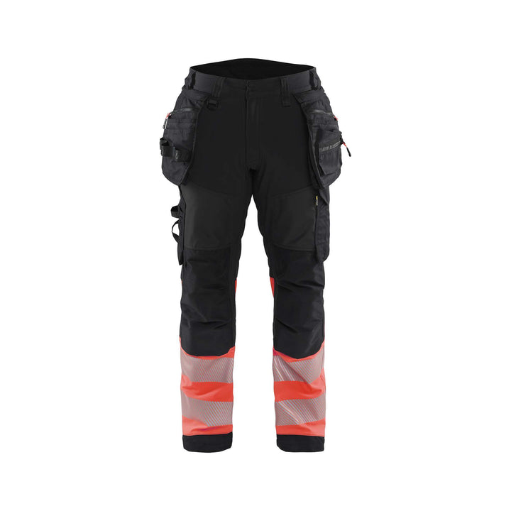 Blaklader 18212513 Softshell Hi-Vis Trousers Black/Red Main #colour_black-red