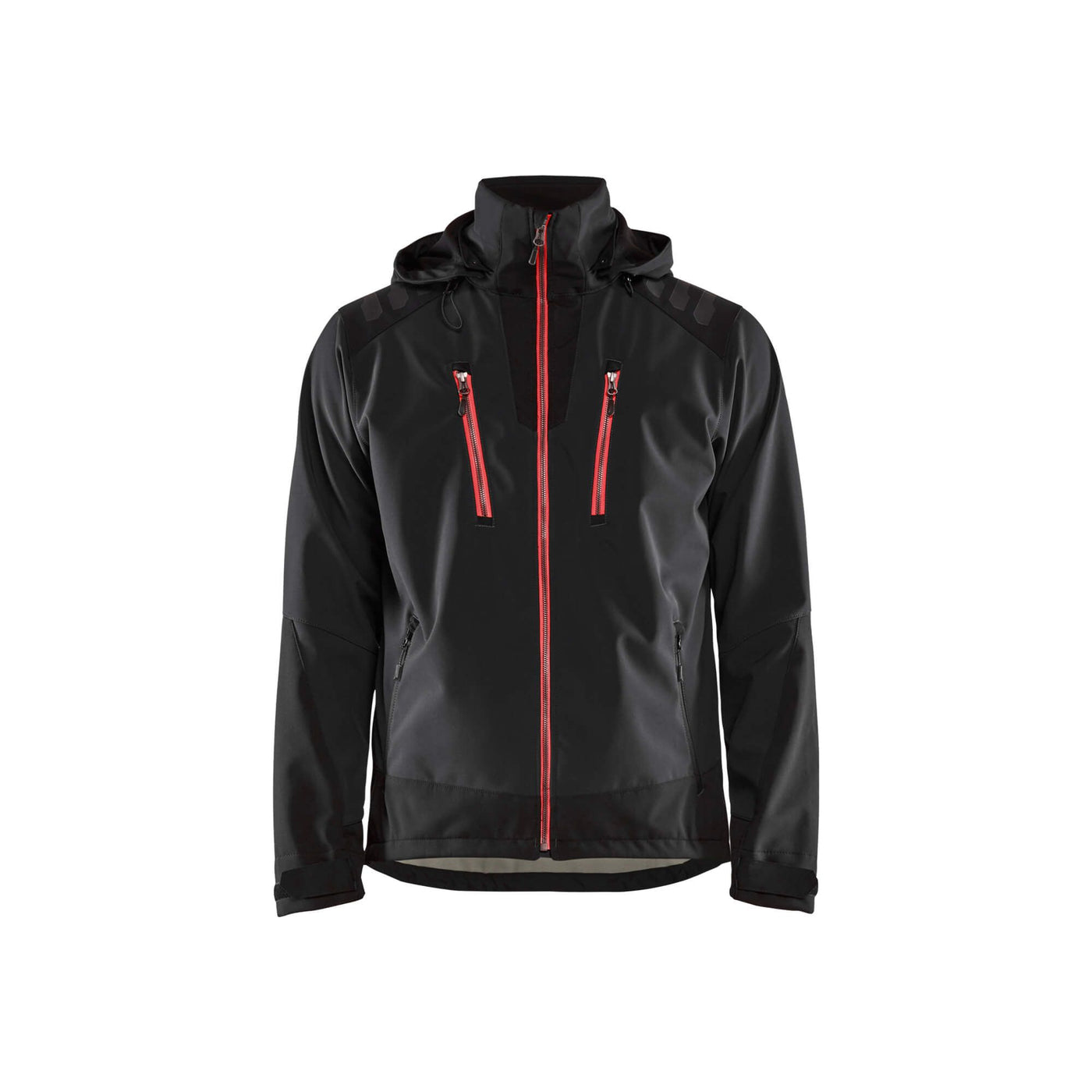 Blaklader 47492513 Softshell Jacket Waterproof Black/Red Main #colour_black-red