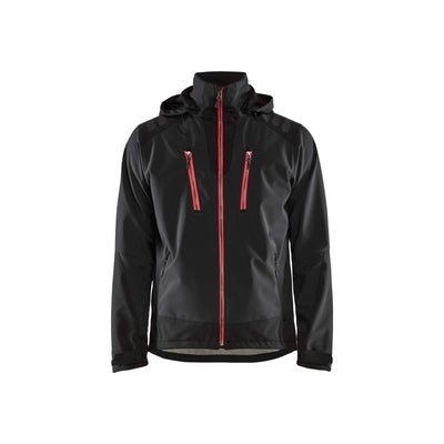 Blaklader 47492513 Softshell Jacket Waterproof Black/Red Main #colour_black-red