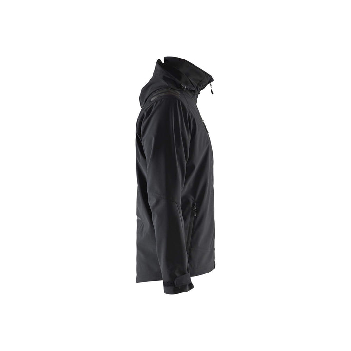 Blaklader 47492513 Softshell Jacket Waterproof Black/Black Right #colour_black-black