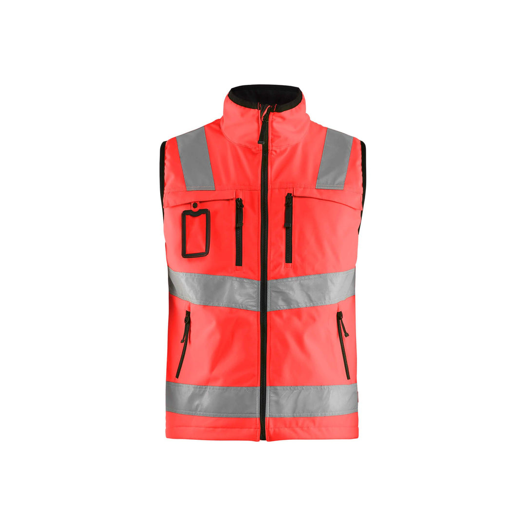 Blaklader 30492517 Softshell Vest Hi-Vis Hi-Vis Red Main #colour_hi-vis-red