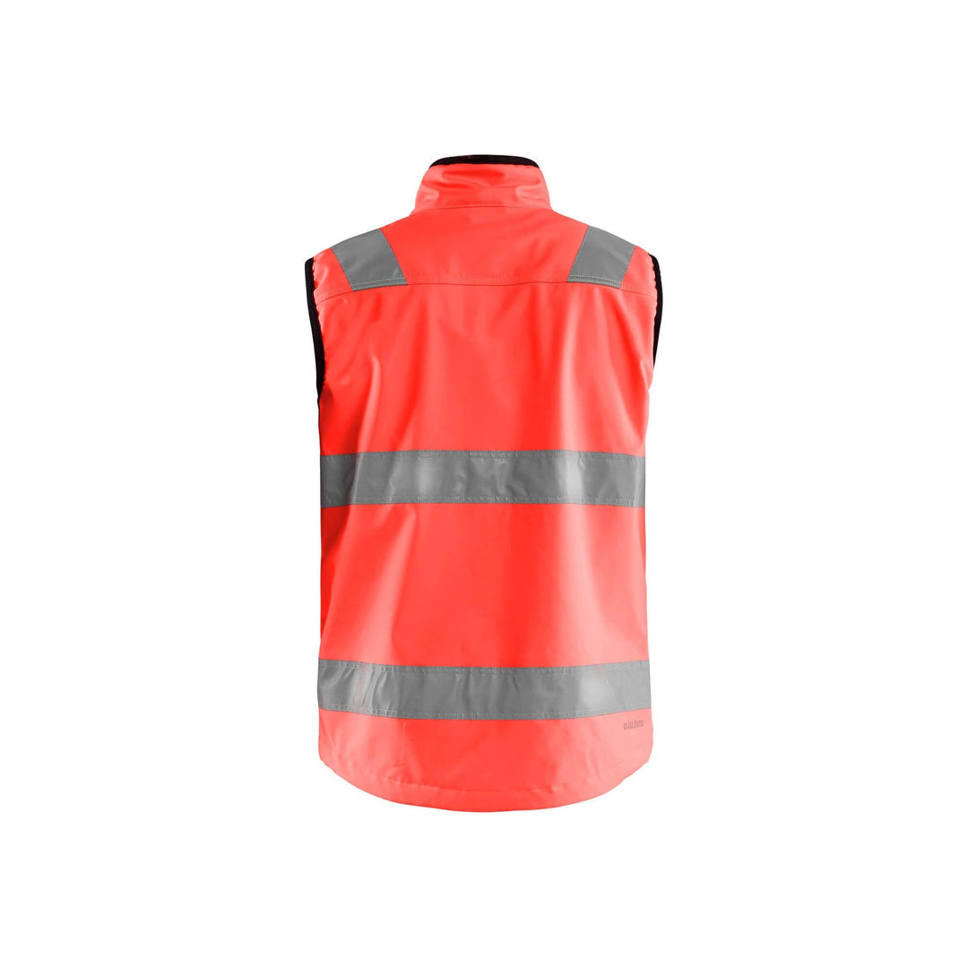 Blaklader 30492517 Softshell Vest Hi-Vis Hi-Vis Red Rear #colour_hi-vis-red