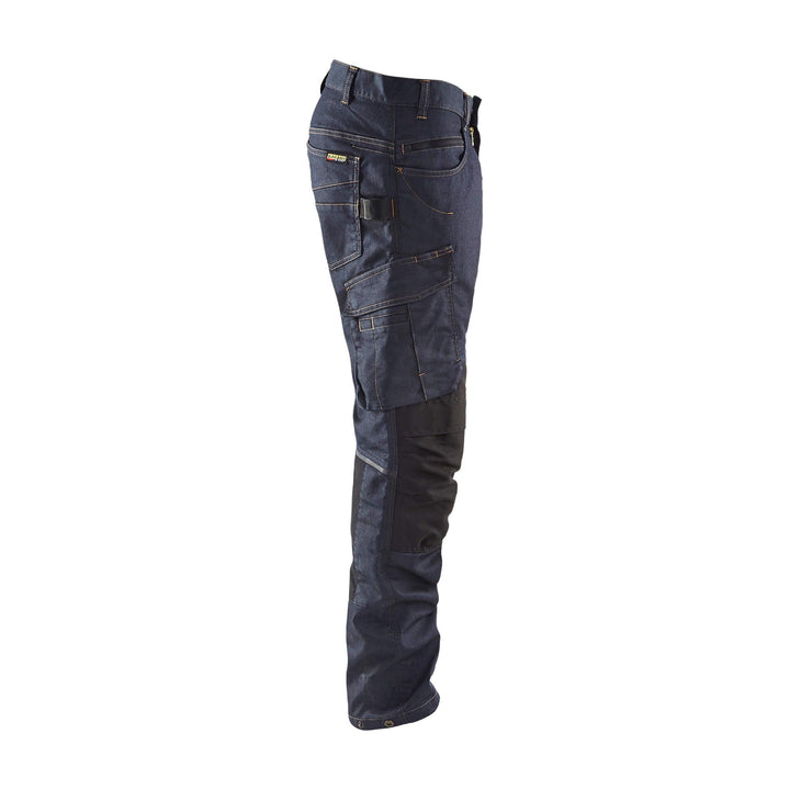 Blaklader 14971141 Stretch Denim Trousers Navy Blue/Black Right #colour_navy-blue-black