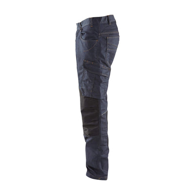 Blaklader 14971141 Stretch Denim Trousers Navy Blue/Black Left #colour_navy-blue-black