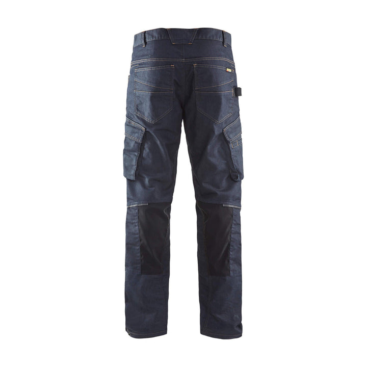 Blaklader 14971141 Stretch Denim Trousers Navy Blue/Black Rear #colour_navy-blue-black