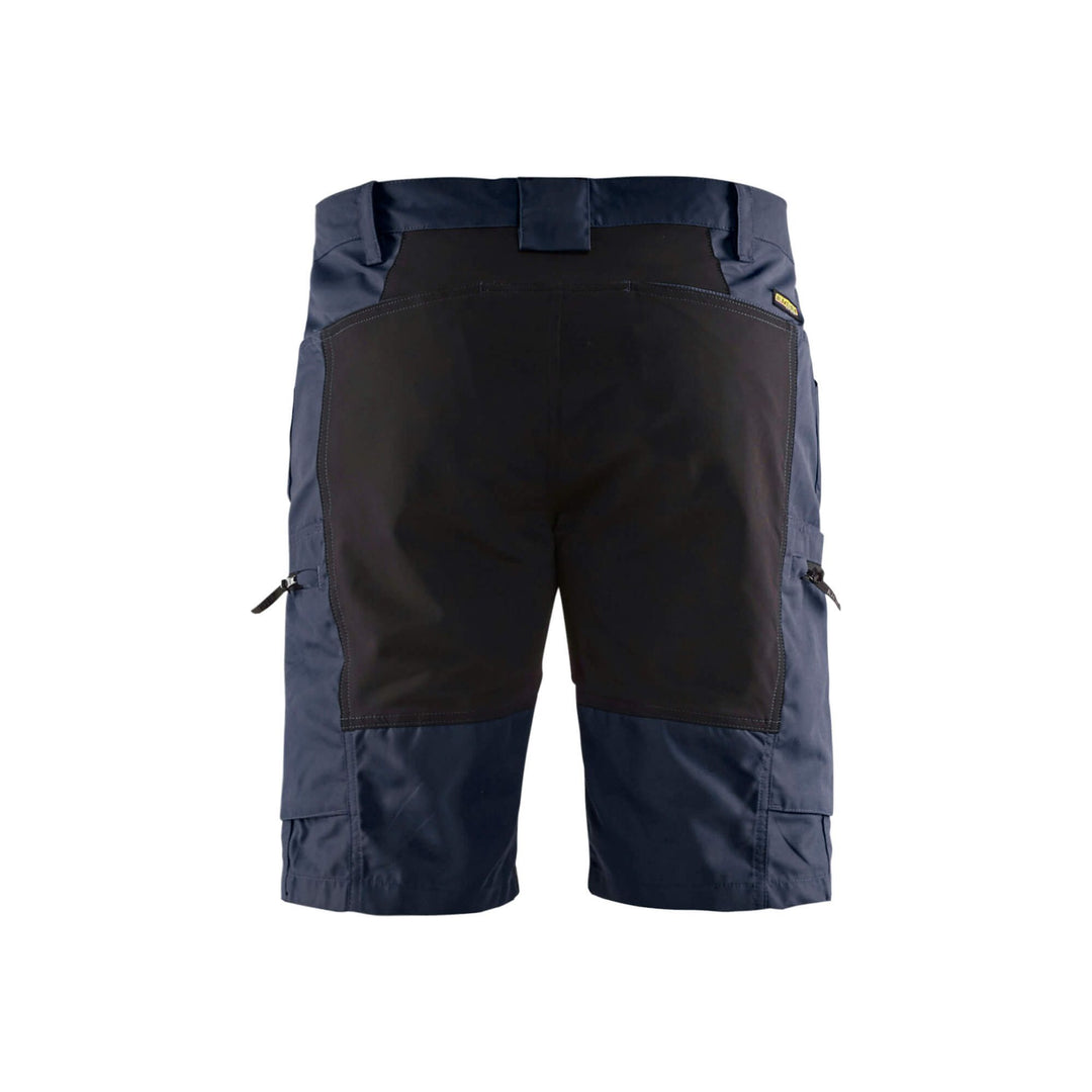 Blaklader 14491845 Stretch Service Shorts Dark Navy Blue/Black Rear #colour_dark-navy-black