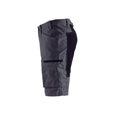 Blaklader 14491845 Stretch Service Shorts Mid Grey/Black Left #colour_mid-grey-black