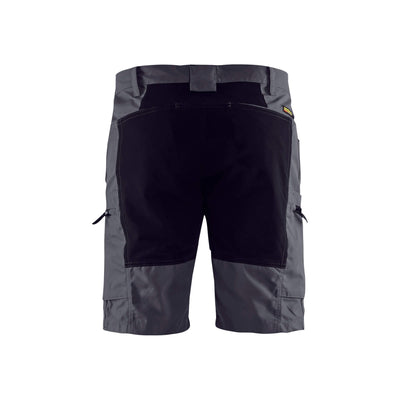 Blaklader 14491845 Stretch Service Shorts Mid Grey/Black Rear #colour_mid-grey-black